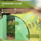Tunnel Greenhouse, Upgraded Structure, Hinged Doors, 6 x 3(m), Green