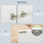 Raised Dog Bowls for Large Dogs Pet Feeding Station w/Stand, Storage, Two Stainless Steel Bowls - White