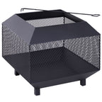 Fire Pit, Square Steel-Black - Quality Outdoor Heating