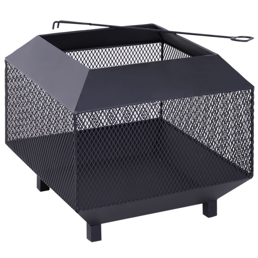 Fire Pit, Square Steel-Black - Quality Outdoor Heating