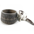 22cm x 37cm Large Grey Gliese Embossed Planter in Grey