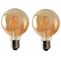 2 Pack E27 LED Edison Dimmable Vintage Amber Glass Warm white 2700K Light Bulbs
