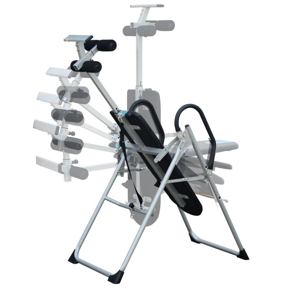 Gravity Inversion Table Foldable Therapy Bench Home Fitness Upside Down Stretching Home Gym Fitness Training Machine Black