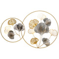 Artistic Gold Ginkgo Leaf Metal Wall Sculpture, Elegant Home Decor+