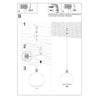 Pendant lamp steel, glass Ball minimalistic Design E27 in Steel