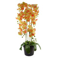 110cm Large Yellow Peach Orchid Plant - 41 REAL TOUCH Flowers