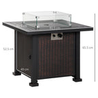 Fire Pit Table: Wind Screen, Glass Beads, Stylish Ambience. for Outdoor Gatherings