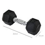 Rubber Dumbbell Sports Hex Weights Sets Home Gym Fitness Hexagonal Dumbbells Kit Weight Lifting Exercise (2 x 6kg)