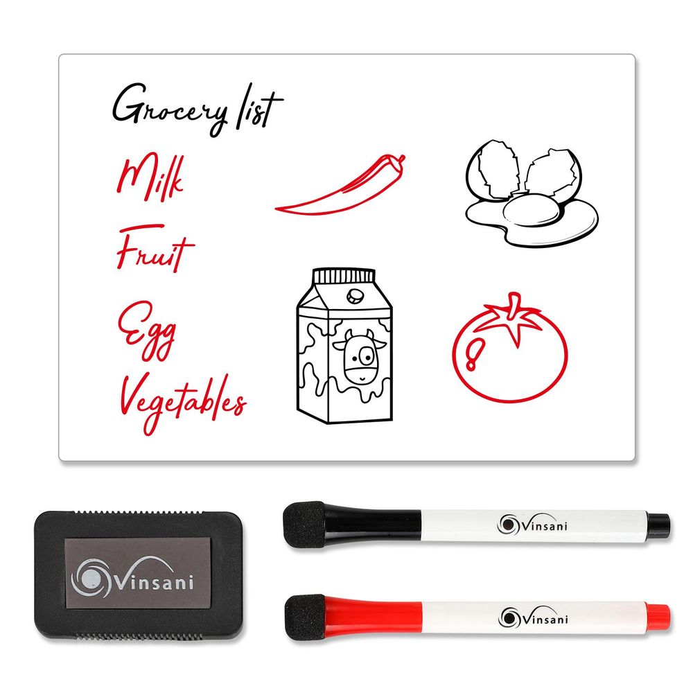 A5 Whiteboard w/ 2 Markers and Eraser, Versatile Design - Ideal for Home or Office Use!