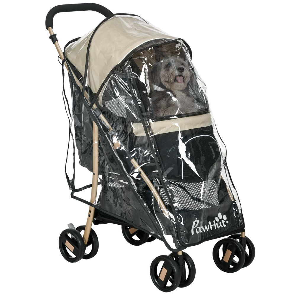 Pet Stroller - XS/S Dogs w/ Rain Cover - Khaki