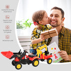 Pedal Powered Tractor Ride-On Car - Bucket Steering Wheel - Ages 3-6