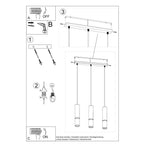 Pendant lamp steel Loopez modern Design GU10 with 3x40w Detail