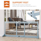 Adjustable Wooden Pet Gate Freestanding Dog Barrier for Doorway, Grey