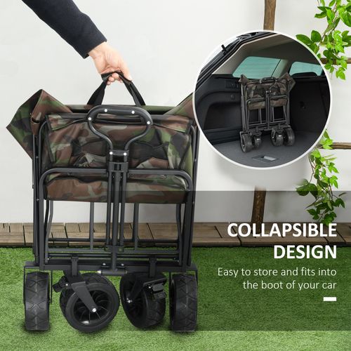 Foldable Garden Cart, Outdoor Utility Wagon with Carry Bag, Camouflage