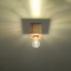 Wooden Ceiling Lamp - Scandinavian Design, E27 Socket