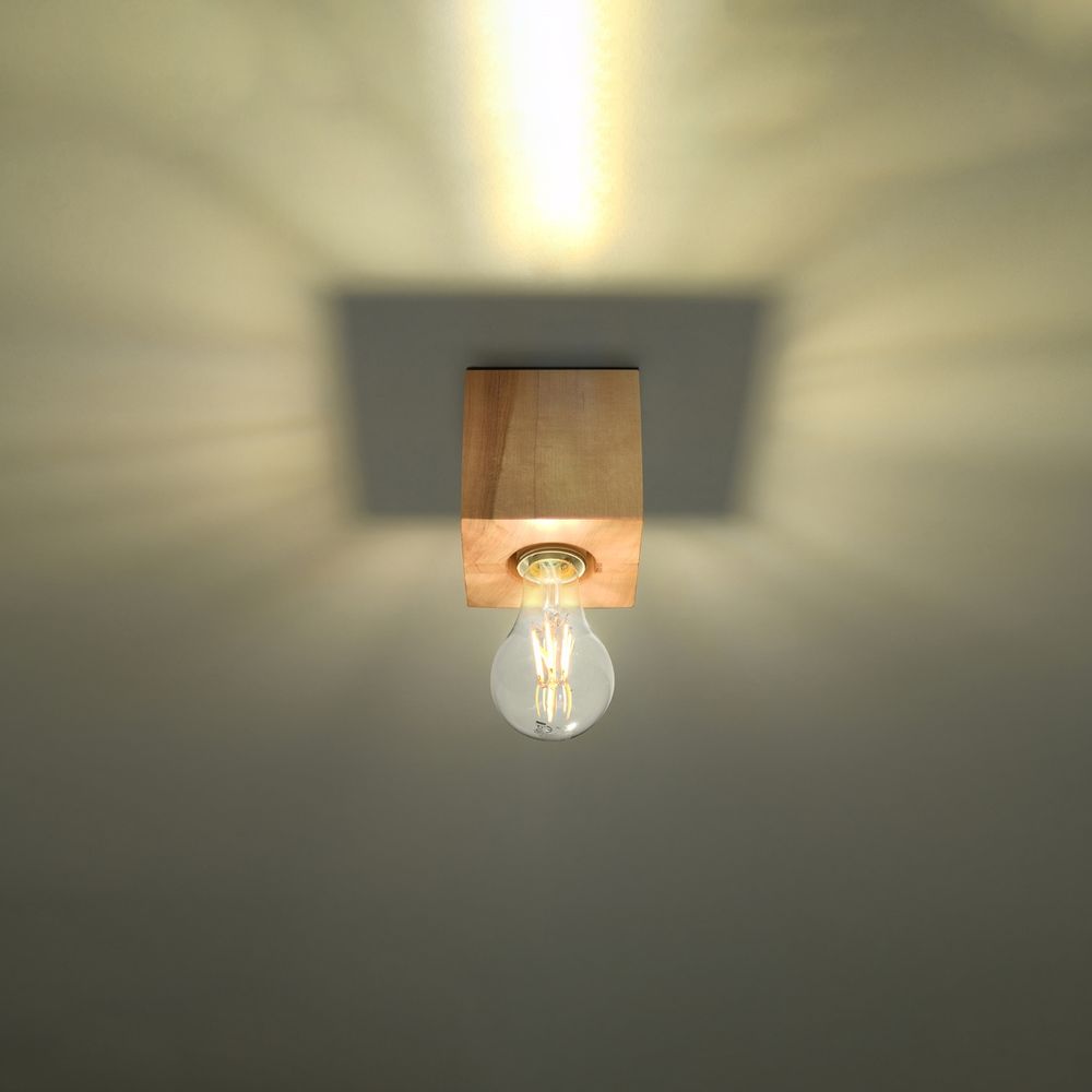 Wooden Ceiling Lamp - Scandinavian Design, E27 Socket