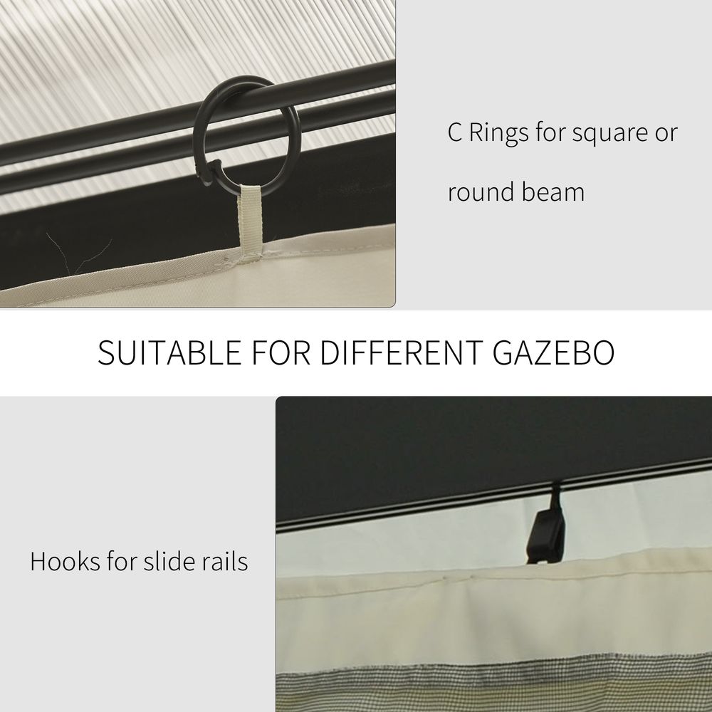 Gazebo Replacement Sidewalls - 4 Pack Privacy Panels for 3x4m Gazebo