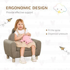 Kids Mini Sofa - Brown Armchair for Bedroom or Playroom - Ages 3-5 - 45kg Max Load