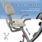 2-In-1 Upright Exercise Bike 8-Level Adjustable with Pulse Sensor Grey