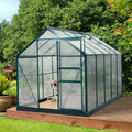 Clear Large Walk-In Greenhouse Garden Plants Grow Galvanized Base, Slide Door 312cm x 190cm x 201cm