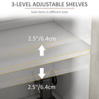 Sideboard Storage Cabinet for Living Room with Adjustable Shelves White