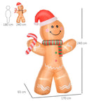 8ft Christmas Inflatable Gingerbread Man Lighted Indoor Outdoor