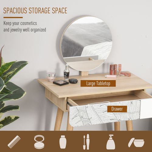 Wooden Nordic Dressing Table Brown/White