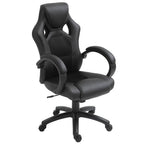 Swivel Gaming Chair - Adjustable Height, 360° Swivel, PU Leather - Black
