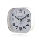 Petite Bedside Quartz Alarm Clock - White.4 in White