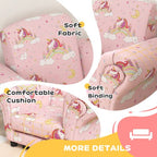 2 Piece Kids Sofa Set with Unicorn Design, for Nursery