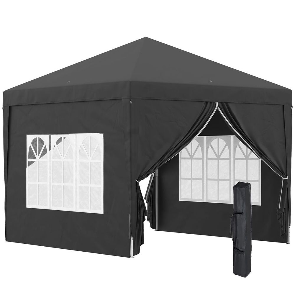 3x3m Pop Up Gazebo Party Tent Canopy - Black