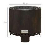 45cm Smokeless Wood Burning Firepit Metal Fire Pit, Black