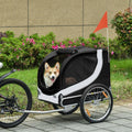 Steel Dog Bike Trailer Pet Cart Carrier for Bicycle Kit Water Resistant Travel White and Black
