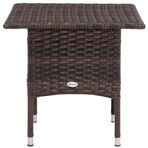 PE Rattan Outdoor Coffee Table, Easy Match Rattan Side Table, Brown