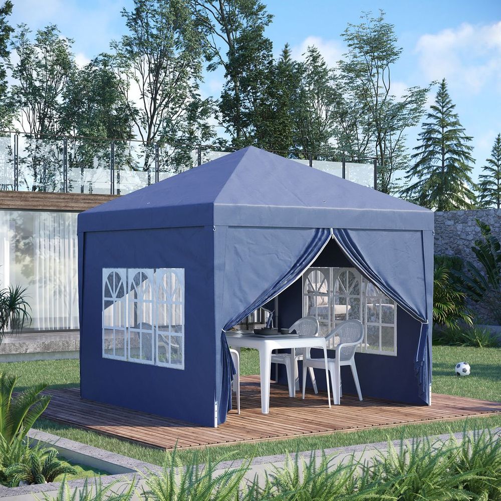 3mx3m Pop Up Gazebo Party Tent Canopy - Blue