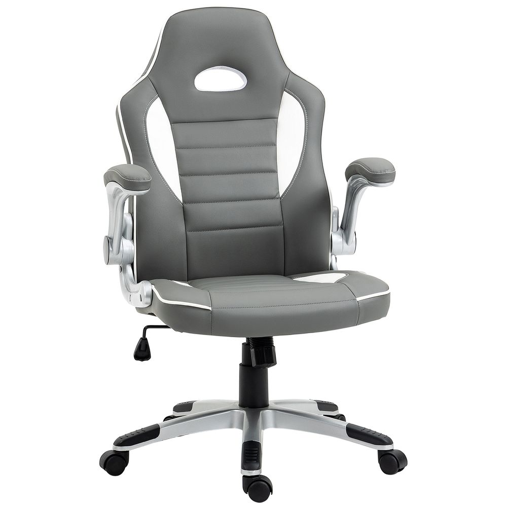 Adjustable Racing Gaming Chair with Armrests - Grey
