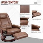 Comfort: Ergonomic Office Recliner Sofa Chair, PU Leather, Brown
