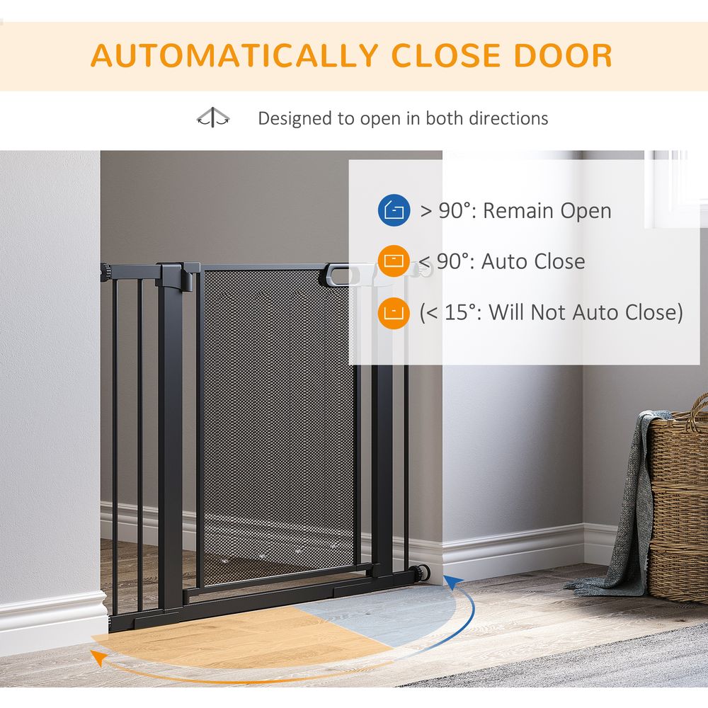Pressure Fit Safety Gate, Auto Close, 75-103 cm, Black