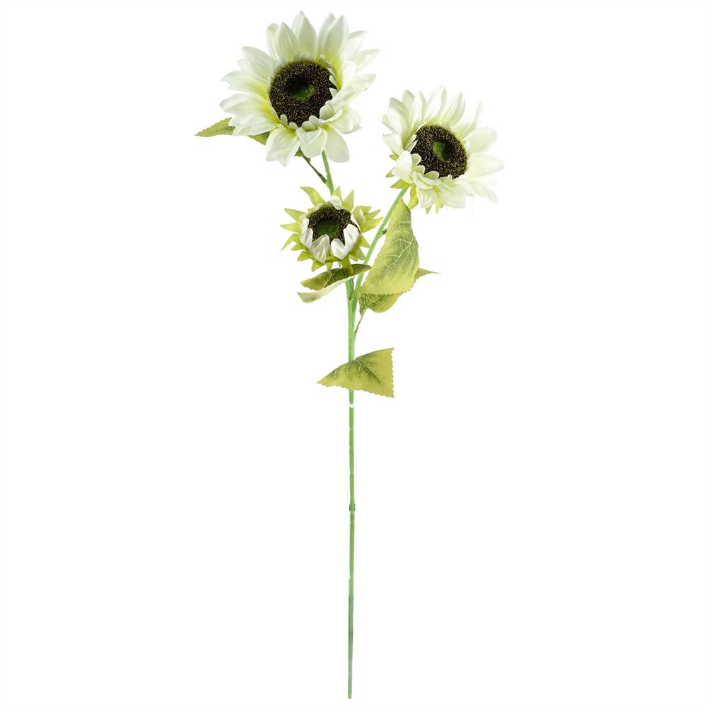 Pack of 6 x 88cm White Artificial Sunflower - 18 heads in White
