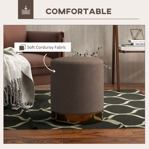 Modern Round Footstool, Fabric Upholstered Foot Rest