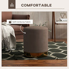 Modern Round Footstool, Fabric Upholstered Foot Rest