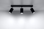 Black Rotating Tube Ceiling Lamp - Modern Loft Design GU10 Spotlight