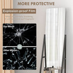 Movable Full Length Mirror with 2 Shelves - Adjustable, Full Body