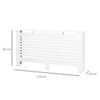 Modern Radiator Cover Cabinet Slatted Design MDF White Medium