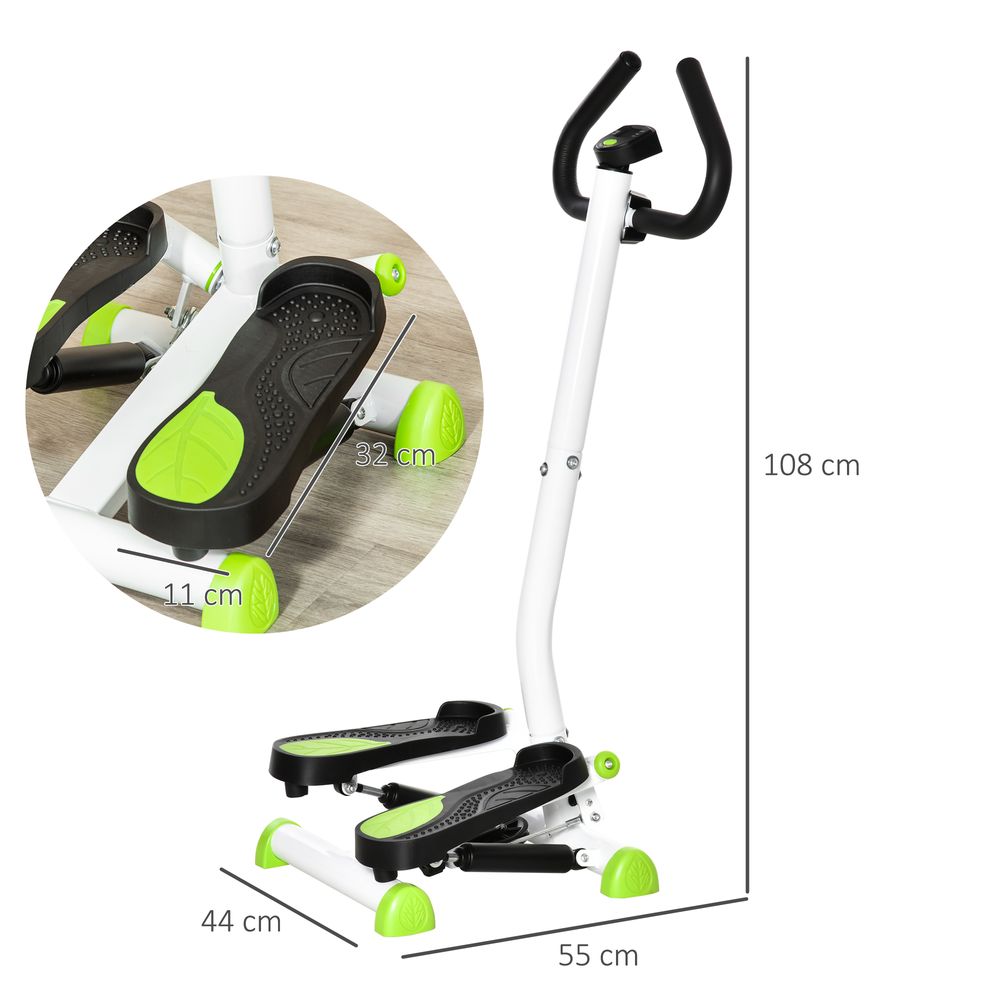 Adjustable Stepper Aerobic Machine LCD Screen Handle, White