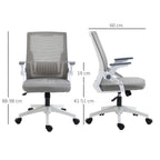 Mesh Office Chair for Home with Lumbar Support, Flip-up Arm, Wheels