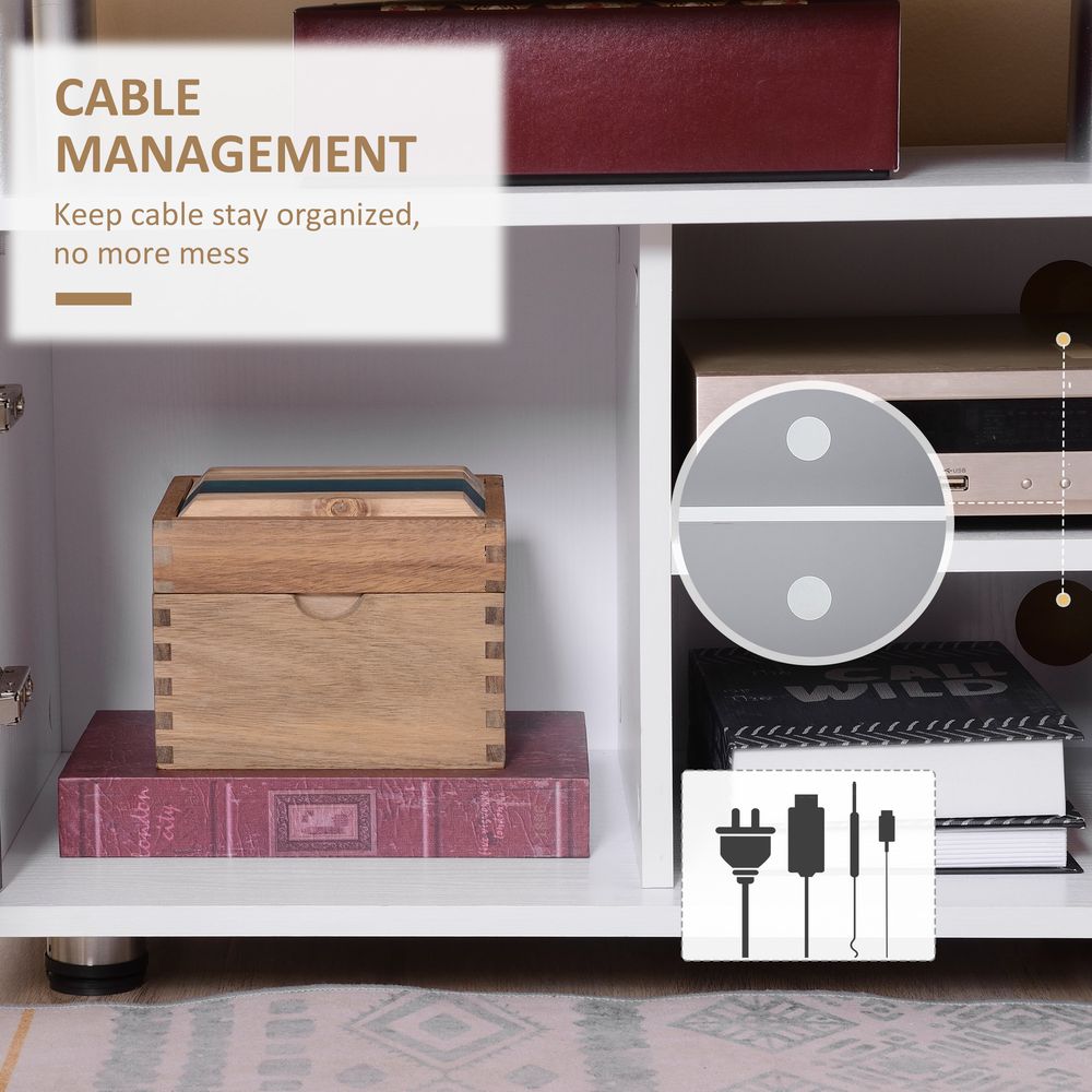 TV Stand Entertainment Center Media Console Storage - Grey, White