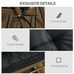 Black Replacement Garden Seat Cushion - 40 x 40cm - Ties - Dining Chair Pad