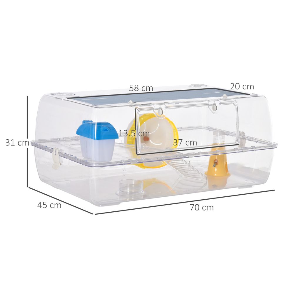2 Storey Hamster Cage Small Pet Animal Cage Double Layers Running Wheel Drinker Feeding Bowl