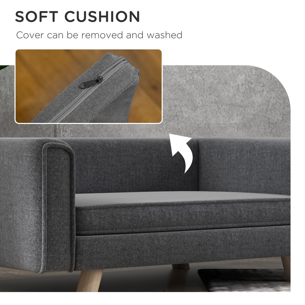 Elevated Dog Sofa Bed - Medium/Small Dogs, Grey - Comfy & Stylish